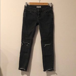 Free People Destroyed Cropped Jeans - 24